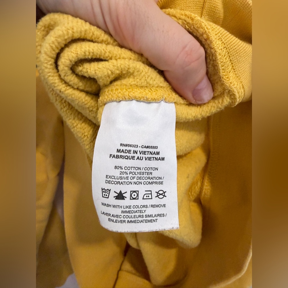 Nike Mustard Yellow Crewneck Sweatshirt with White Swoosh - Picture 5 of 5